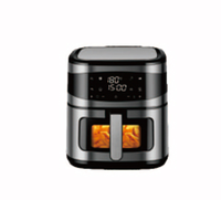 Friteuse à air numérique à double cuve avec grand écran couleur et fenêtre de visualisation, capacités 2.5L, 5.0L, 6.0L, 8L, 9L, 10L, 11L, 12L