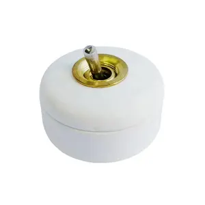 High Quality Switch With Metal Lever Hot Sell Porcelain Wall Switch Retro Brass Ceramic Round Switch