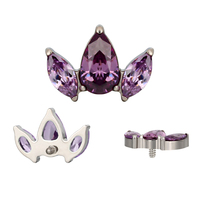 Perhiasan bagus anting Helix tindik Labret 16G Marquise dan pir CZ Interanlly berulir atas telinga hidung cincin mode Tubuh perhiasan