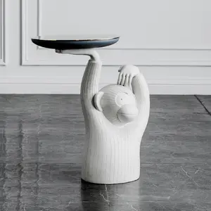 pequeña mesa de café escandinavo Suppliers-Nórdicos de modelo de exposición habitación cemento mono mesa de café lado creativo de