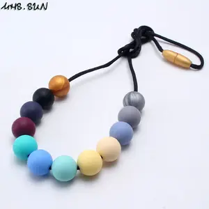 Zachte Bpa Gratis Gezonde Sieraden Silicone Kralen Ketting Food Grade Baby Chewable Tandjes Verpleging Siliconen Ketting