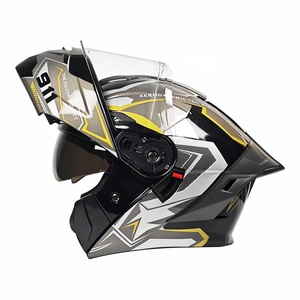 Casco Integral de Motocicleta con Doble Visor, Diseño Predator, Piezas de ABS, Nuevo, Ventilación Frontal, Tipo Clamshell - Product Image 1