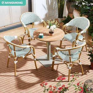 Chaises de salle à manger d'extérieur modernes, meubles de jardin populaires, chaise en rotin en aluminium pour parcs - Product Image 5