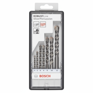Per BOSCH 7 pezzi argento trapano a percussione Set 2607010545 per muratura e calcestruzzo - Product Image 1