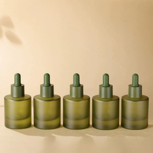 Hot Sales Customized Green Matte Finish Glass <b>Bottle</b> With <b>Dropper</b> Cap - Product Image 2