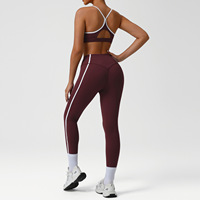 Ensemble de vêtements de sport pour femmes, soutien-gorge de sport color-block, pantalon de yoga, vêtements de sport pour femmes