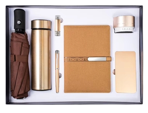 Promotional Corporate Gifts Souvenir for Guests Custom Logo Notebook Diary with Pen and Flask+Umbrella+USB+Power Bank - Product Image 4