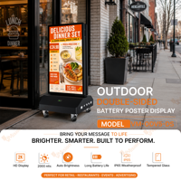 Affichage numérique mobile extérieur à double écran, résistant aux intempéries IP65, 2000 nits, kiosque publicitaire Android