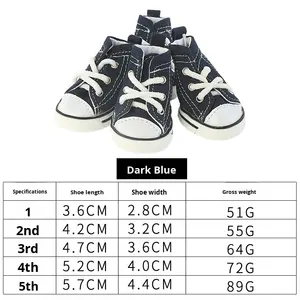 पालतू डेनिम कैनवास कैजुअल जूते लुभावनी सर्दियों टेडी जूते प्रिंट पैटर्न नए साल के त्योहार पालतू जानवरों के जूते - Product Image 6