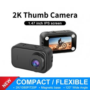 Caméra miniature 2K HD magnétique pour le cyclisme, caméra d'action portable de poche avec design magnétique et enregistrement en boucle - Product Image 1