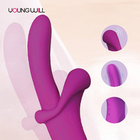 Nouveau Dildo en Silicone à Double Vibration pour Femmes avec Stimulateur Clitoridien Rechargeable Étanche 10 Modes de Vitesse