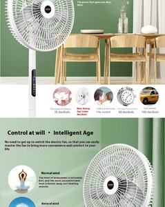 Nuevo ventilador de pie recargable de alta gama y alta calidad, solar, de corriente alterna y continua, con luz LED y control remoto. - Product Image 6