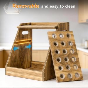 High Capacity Vintage Eco-Friendly Wood Egg Holder with Detachable Design 3-Tier Countertop <b>Storage</b> Box for <b>Kitchen</b> Use - Product Image 3