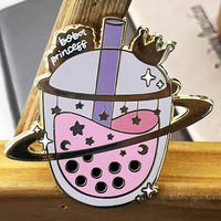 Épingles à revers en métal en forme de coupelle de crème glacée, au design unique et magnifique, plaquées or rose, émail dur, broches