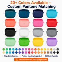 Étui en silicone souple coloré personnalisé de qualité alimentaire pour écouteurs, avec fermeture à pression, antichoc, compatible avec la charge sans fil pour TWS
