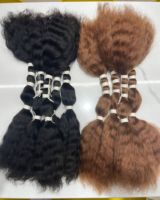 Cheveux à Tresser en Gros 100% Vierge Indiens Extensions de Cheveux Humains Mouillés et Ondulés Sans Trame en Vrac
