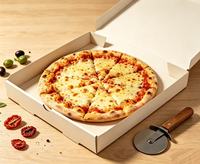 Carton à pizza ondulé de 6, 8, 10, 14, 16, 18 pouces, logo personnalisé imprimable, pour pizzeria, emballage de livraison de pizza fraîche à emporter