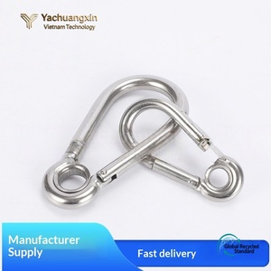 Hirola Set 6 Carabiner Hooks Hiking 304 Stainless Steel Heavy Duty Clips <b>Rope</b> <b>Chain</b> Anchor Multi-Purpose Camping - Product Image 3