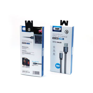 Biểu tượng tùy chỉnh giấy trắng bao bì các tông hộp cho Cáp <span class=keywords><strong>USB</strong></span> in điện tử hộp bán buôn - Product Image 1