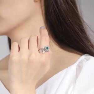 Rebaccas フィジェットリング ペアリング メンズ レディース 925シルバー 18Kゴールドメッキ ジルコン付き サイズ調整可能 不安解消 指輪 - Product Image 5