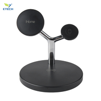 Chargeur sans fil tout-en-un ETECH certifié CE FCC RoHS, station de charge magnétique multi-appareils, port Type-C, charge 15W, ABS