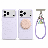 Coque de téléphone en silicone liquide gaufré oriental avec support magnétique, dragonne et motif personnalisé, antichoc pour iPhone 18