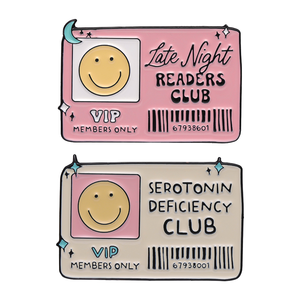 Broches personnalisées pour cartes de visite du club des lecteurs nocturnes, épingles de revers personnalisées avec expressions emo, bijoux amusants, cadeau pour amis - Product Image 1