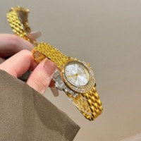 FF Montre Femme Chic et Élégante Style Vintage, Cadran Orné de Diamants, Boîtier en Alliage, Mouvement à Quartz, Qualité Supérieure, Vente en Gros