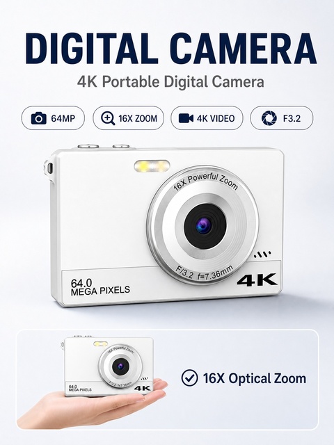 Digital Camera 4K Vlog Video Camera YouTube Vlogging 16X Digital Zoom CMOS AF Focus Popular Cheap CCD Camcorder
