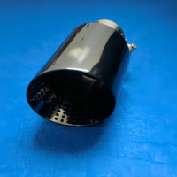Punta de escape de titanio negro de 4 pulgadas para coche, tubo de escape de acero inoxidable 304 con malla estilo AK para modificación y mejora de automóviles