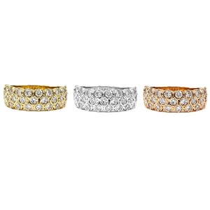 Bagues de mariage classiques en or 18 carats plaqué or, serties de diamants véritables ronds, de qualité supérieure, pour femmes, avec une finition brillante et une qualité de fabrication exceptionnelle. - Product Image 4