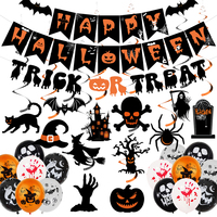 Bannière et guirlandes en spirale pour Halloween, avec motifs fantômes et citrouilles, pour décorations de fête