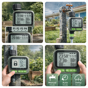 Sistema de Temporizador Digital Programável para Irrigação de Jardim com Mangueira, Temporizador de Água para Mangueira de Aspersão Externa com Atraso de Chuva - Product Image 5