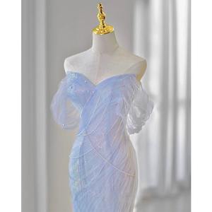 Abito da Sera di Lusso 2025 in Raso con Spalle Scoperte e Paillettes, Romantico Abito da Sposa a <span class=keywords><strong>Sirena</strong></span> per Adulti, <span class=keywords><strong>Vestito</strong></span> da Cerimonia con Colletto a Cuore - Product Image 3