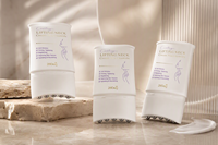 Tube souple PE vide personnalisé avec bouchon de massage à 5 billes métalliques pour crème liftante du cou, emballage cosmétique pour soins du cou