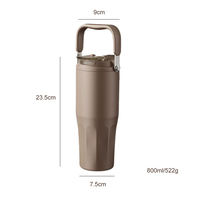 Gobelet isotherme portable grande capacité Beauchy pour deux boissons, en acier inoxydable 316 avec revêtement céramique, tasse de voyage sous vide pour voiture