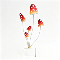 Décoration de jardin en métal en forme de champignon, fait main, pour extérieur, jardin, patio, pelouse
