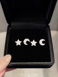 Pendientes de Oro Real de 18K y Diamantes Naturales con Forma de Luna o Estrella para Mujer, Joyería de Lujo Xinfly - Product Image 3