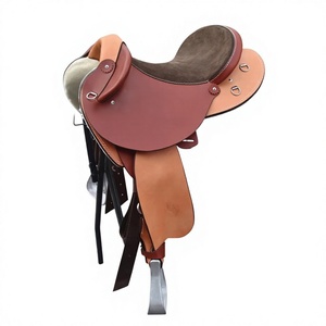 Silla de montar para caballo de cuero genuino hecha en India, suave y muy cómoda, de la mejor calidad, ecológica, estilo inglés, con logotipos impresos. - Product Image 1