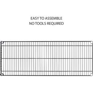Kit d'étagères métalliques Alera à 5 niveaux, 48 po x 18 po x 72 po, noir anthracite, avec roulettes, revêtements d'étagères pour le rangement de la cuisine, en plastique - Product Image 2