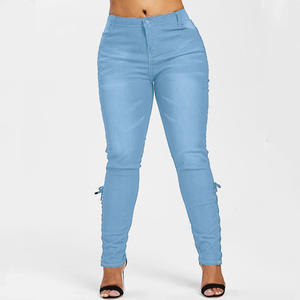 Taglie forti a vita media <span class=keywords><strong>Slim</strong></span> Skinny da mamma <span class=keywords><strong>Jeans</strong></span> pantaloni a matita in Denim Cruvy donna traspirante elasticizzato Denim Pantalon - Product Image 3