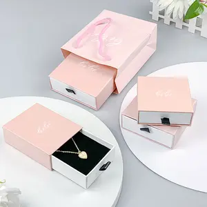 Stainless Steel Jewelry Box Beads For Jewelry Making Whole Sale Velvet Cardboard Gold Foil Necklace Gift Box