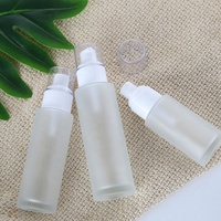 Flacon cosmétique en verre dépoli transparent à épaules plates avec pulvérisateur, 20ml, 30ml, 40ml, 50ml, 60ml, 80ml, 100ml, 120ml, 3.4oz