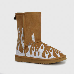 Produsen Sepatu Bot Salju Kulit Domba Asli Australia, Berbahan Kulit Suede Sapi Asli, Hangat, Lembut, Berbulu, Tebal, untuk Luar Ruangan, Musim Dingin - Product Image 1