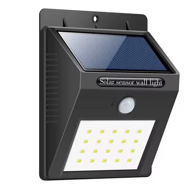 Solar LED Wall Lamp 20 100 LEDs Security IP65 Outdoor Motion Sensor Surface Mounted Free Maintenance Light