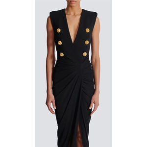 Produttore di abiti di alta qualità, nuovo <span class=keywords><strong>abito</strong></span> senza maniche <span class=keywords><strong>con</strong></span> scollo a V, <span class=keywords><strong>abito</strong></span> <span class=keywords><strong>da</strong></span> <span class=keywords><strong>sera</strong></span> <span class=keywords><strong>con</strong></span> <span class=keywords><strong>spacco</strong></span> <span class=keywords><strong>nero</strong></span> irregolare - Product Image 1