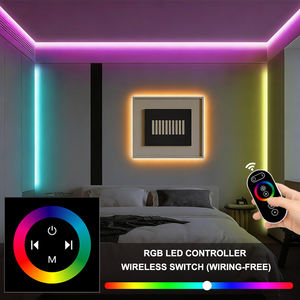 Contrôleur de bande LED RVB 3 canaux 12V-24VDC Télécommande sans fil Portée de 30 m Variateur de couleur 216W/432W Charge maximale - Product Image 5