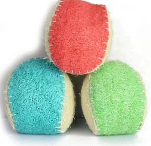 100% Natural respetuoso con el medio ambiente pequeño 5cm Loofah Pet Ball divertido entrenamiento interactivo perro gato juguete con campana y hierba gatera - Product Image 1