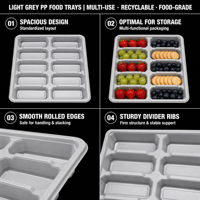 Barquette alimentaire jetable en plastique multi-compartiments, récipient de préparation de repas, boîte à emporter de qualité alimentaire pour restaurants et traiteurs