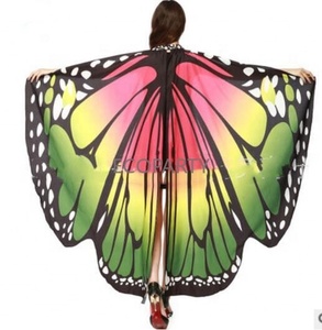 Cape de papillon monarque arc-en-ciel pour femme adulte, accessoire de danse féerique pour Halloween, châle ailes de papillon, costumes - Product Image 3